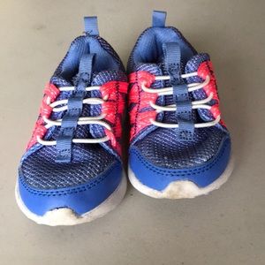 Toddler girl shoes. Purple and pink sneakers.